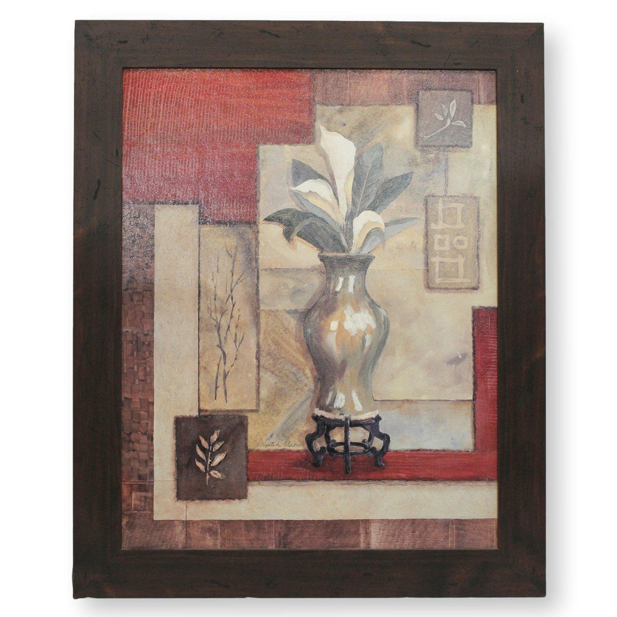 Framed Impressionist Print by Charlene Winterle Olson - Lillies In a Vase