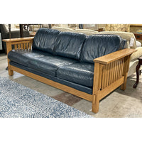 Flexsteel Mission Oak & Leather Sofa