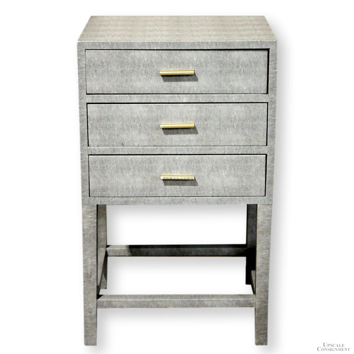 3 Drawer Faux Shagreen Accent Chest