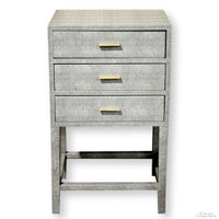 3 Drawer Faux Shagreen Accent Chest