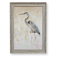 Framed Retouched Print - Left Facing White Heron