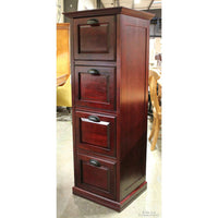Dark Cherry Finish 4 Drawer File Cabinet