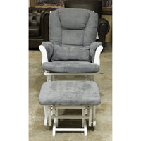 Storkcraft White & Gray Glider Chair w/Ottoman