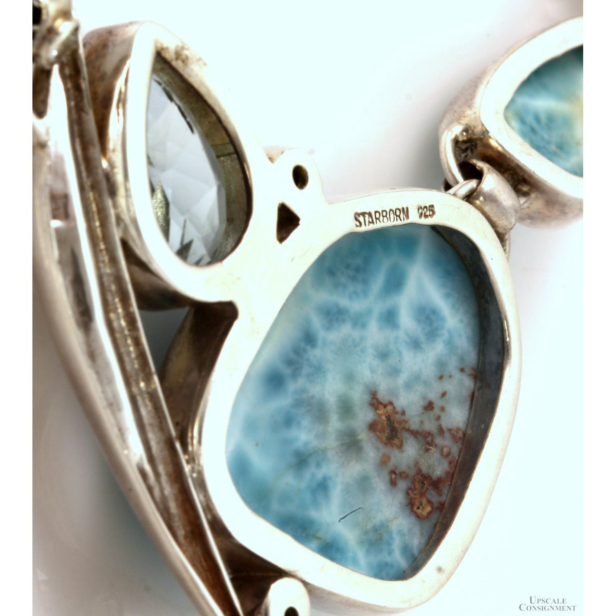 Starborn Larimar Blue Topaz White Topaz Pearl Sterling Silver Suite
