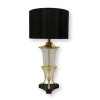 Brass Rams Head & Seeded Glass Table Lamp