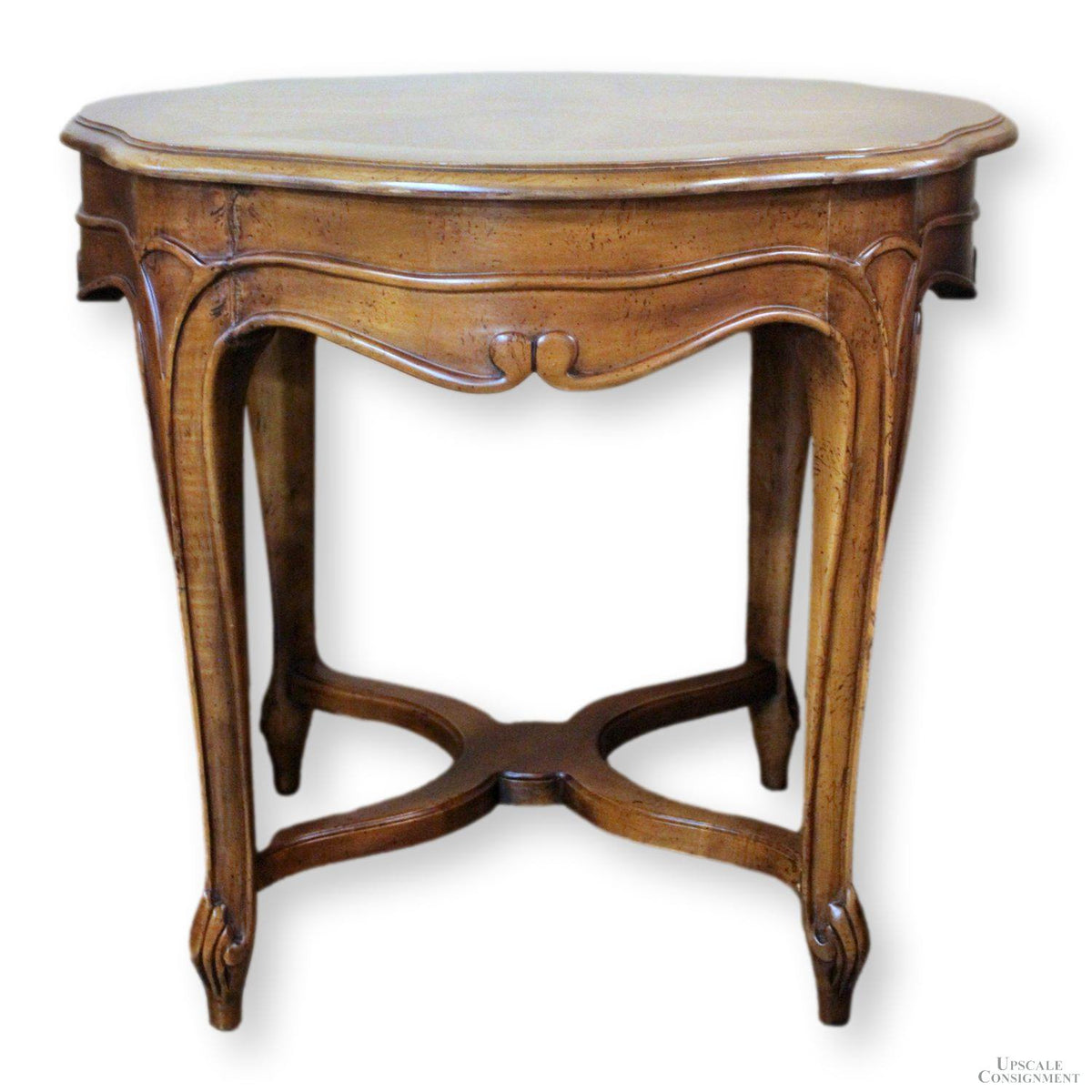 Round Pecan Accent Table