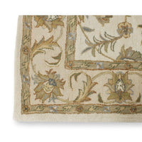 6' X 8' 10'' Tan Leaf Pattern Area Rug