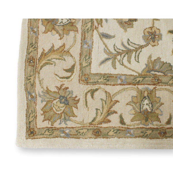 6' X 8' 10'' Tan Leaf Pattern Area Rug