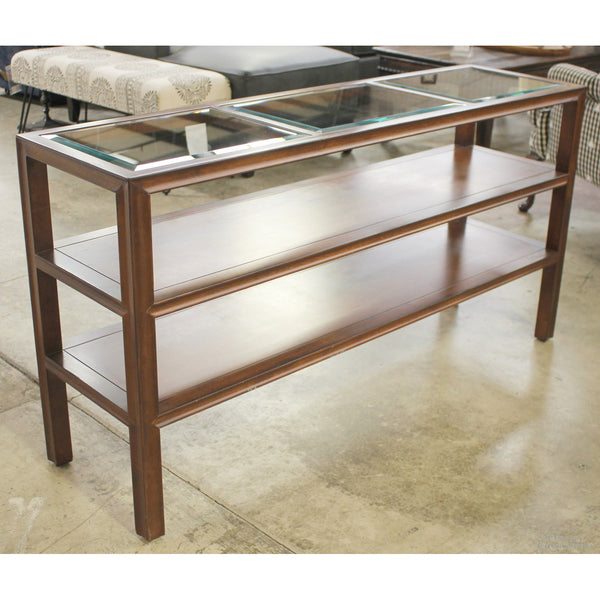 Glass Insert Top Console Table
