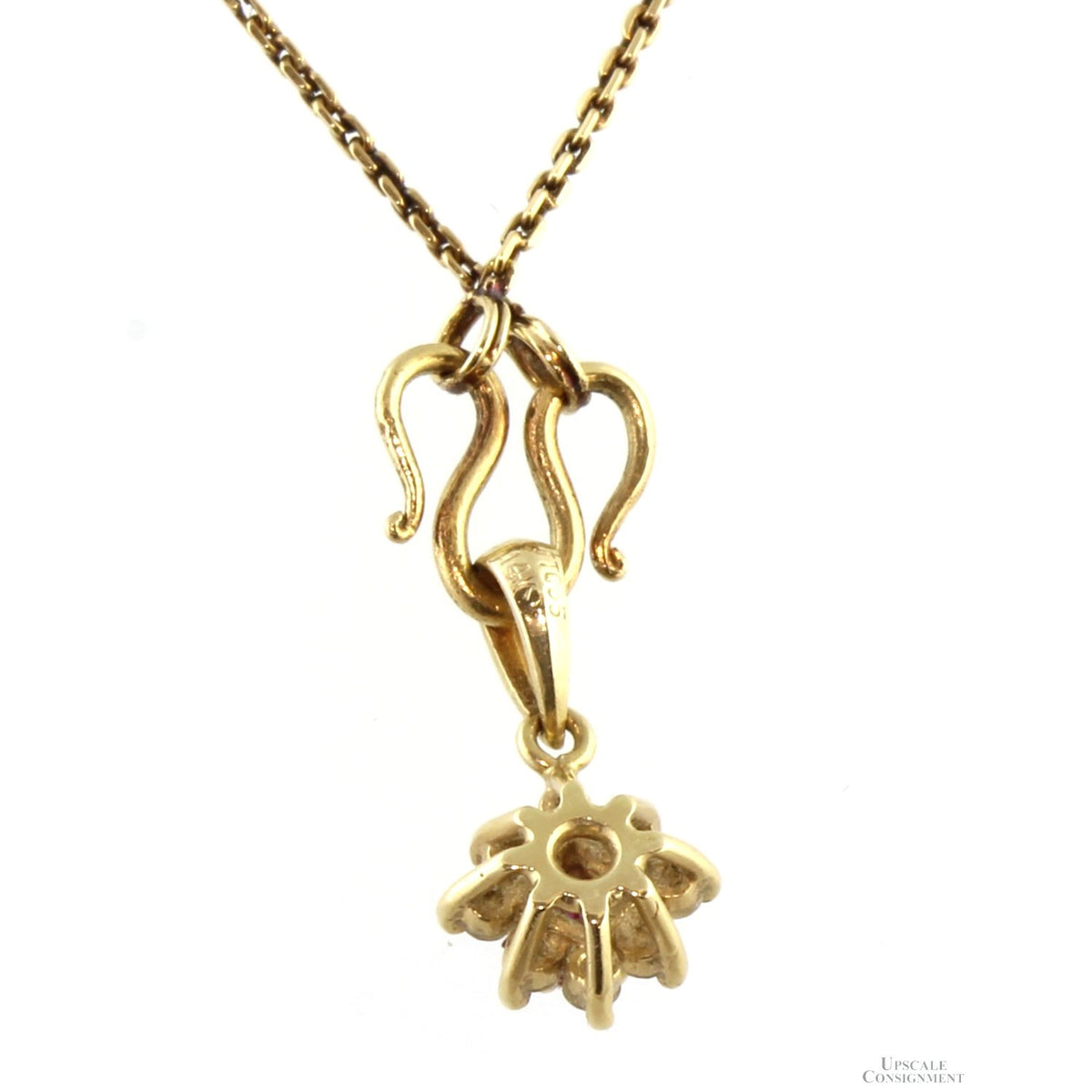 14K Gold Natural Ruby Stations | Diamond Accent Pendant