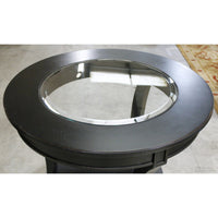 Round Black Accent Table w/Glass Insert
