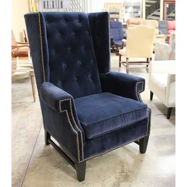 CR Laine Navy Wingback Chair