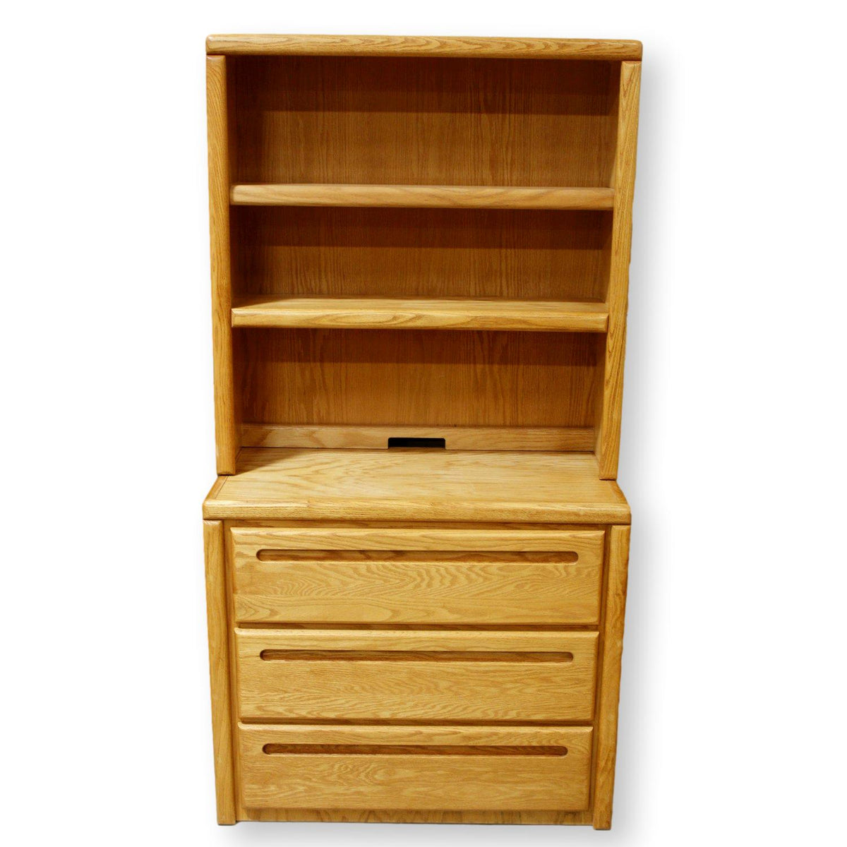 Oak 3 Drawer Chest w/Hutch