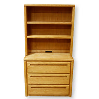 Oak 3 Drawer Chest w/Hutch