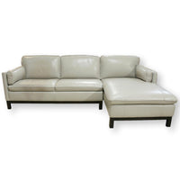 Violino Soft Gray Leather Sectional