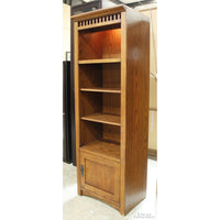 Oak Furniture West Lighted Mission Style Bookshelf w/Cabinet
