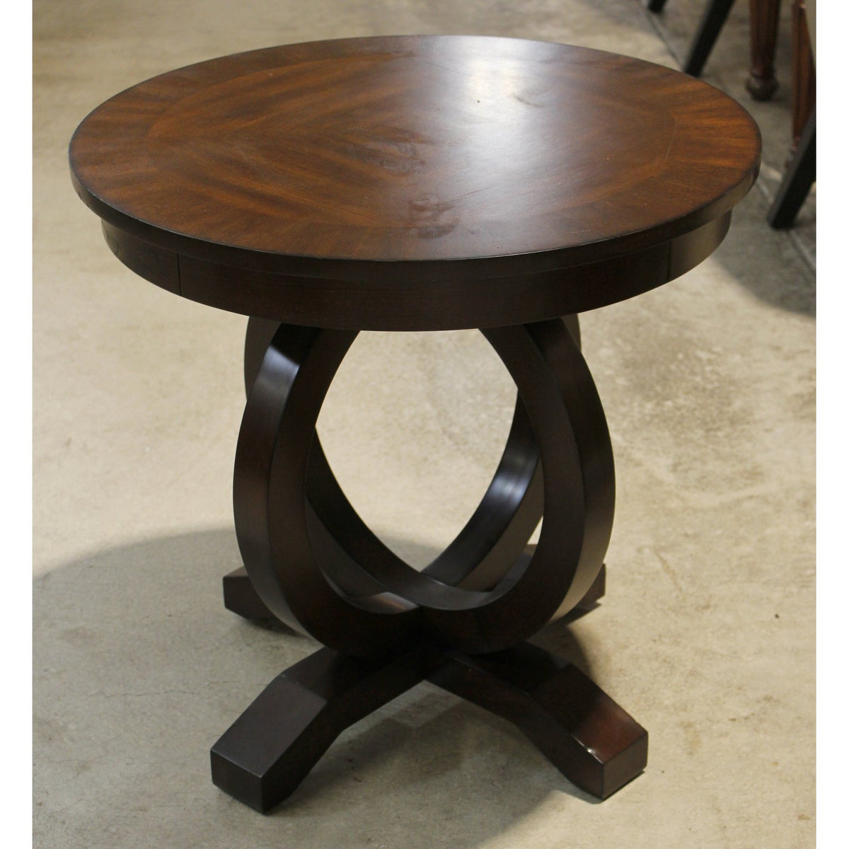 Hooker Round Walnut End Table