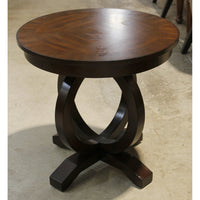 Hooker Round Walnut End Table
