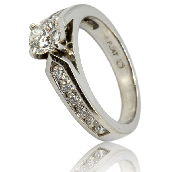 Platinum 1.05ctw Diamond Ring w/58ct Solitaire-GIA Report