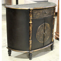 Black & Gold Demilune Cabinet