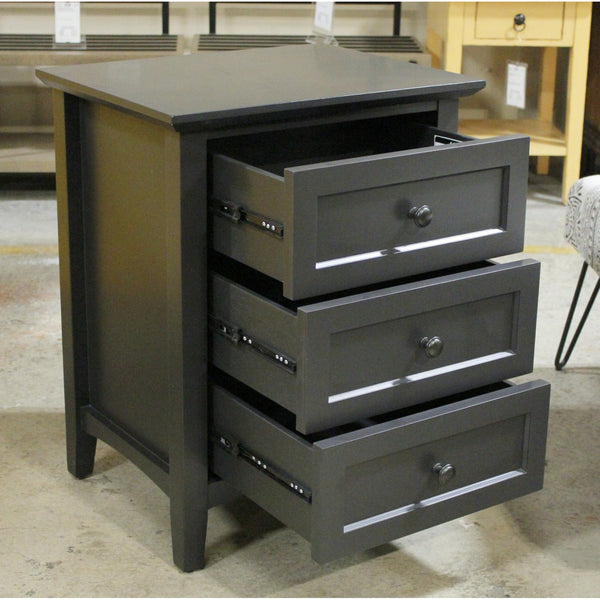 Mor Furniture 'Grace' Black 3 Drawer Nightstand