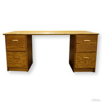 3 Pc. Oak Double Pedestal Desk