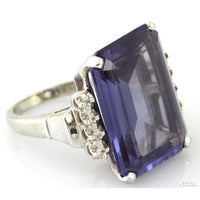 Created Purple Sapphire & White Sapphire 10K Gold Ring