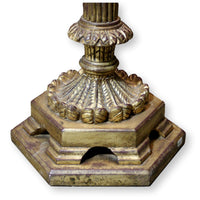 Gold Reeded Floor Lamp