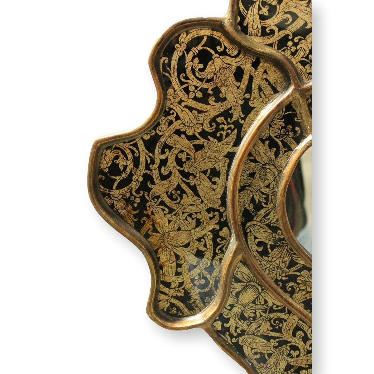 Sculpted Black & Gold Wall Mirror