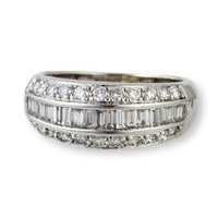Elegant Three-Row 1 ctw Diamond Band in 14K White Gold