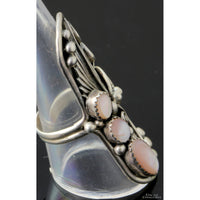 Sterling Silver Dragonfly Mother of Pearl Ring by Navajo Jeff Largo