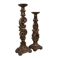 Pair of Ornate Antique Gold Candle Holders