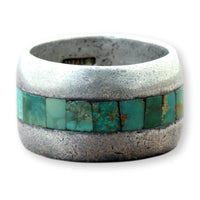 Cerrillos Castilian Turquoise Inlay | Handmade .925 Band