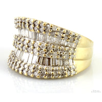 2.01ctw Diamond 14K Two-Tone Gold Cocktail Statement Ring