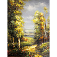 Large Landscape Painting w/Metal Frame