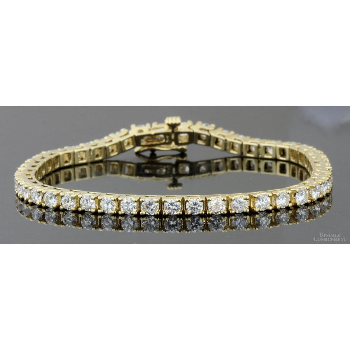 5.52ctw Diamond 14K Yellow Gold Tennis Line Bracelet