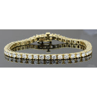 5.52ctw Diamond 14K Yellow Gold Tennis Line Bracelet