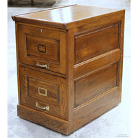 2 Drawer Dark Oak File Cabinet