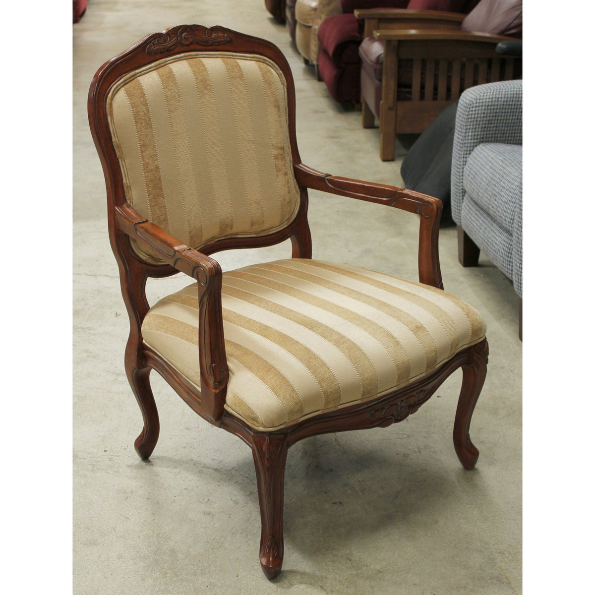 Klaussner Gold Striped Fauteuil Chair