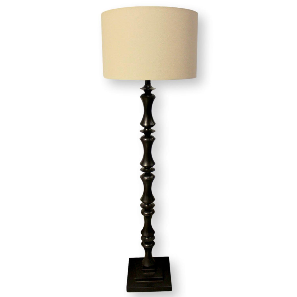 Dark Bronzetone Turned Floor Lamp