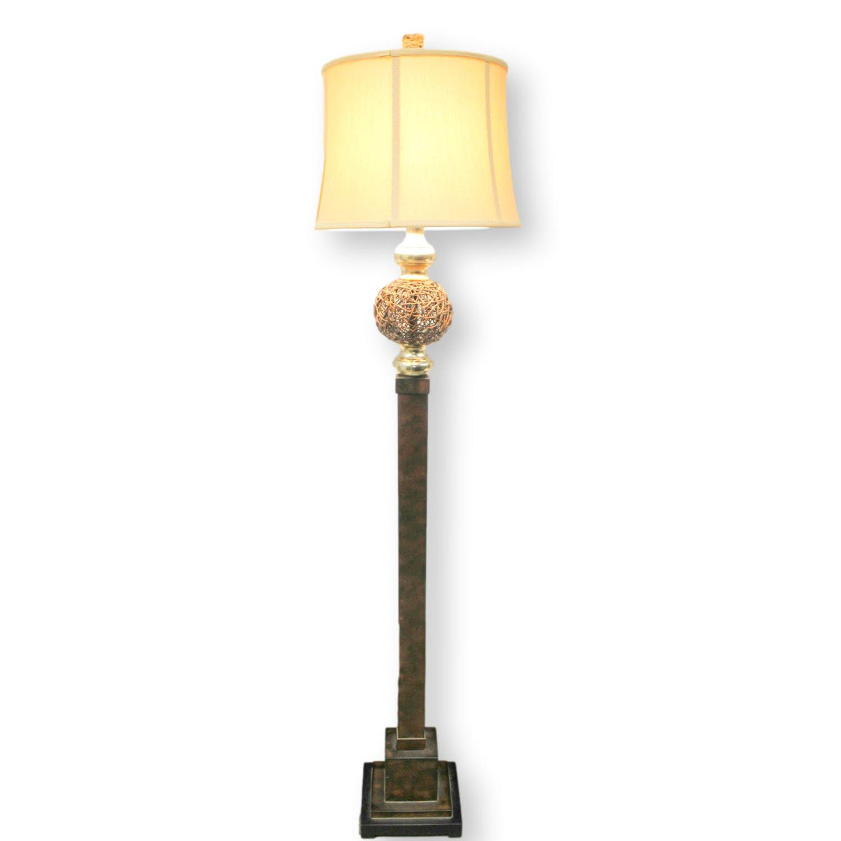 Wicker Finial Floor Lamp