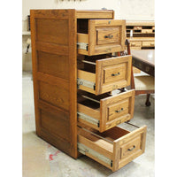 Dark Oak 4 Drawer File Cabinet