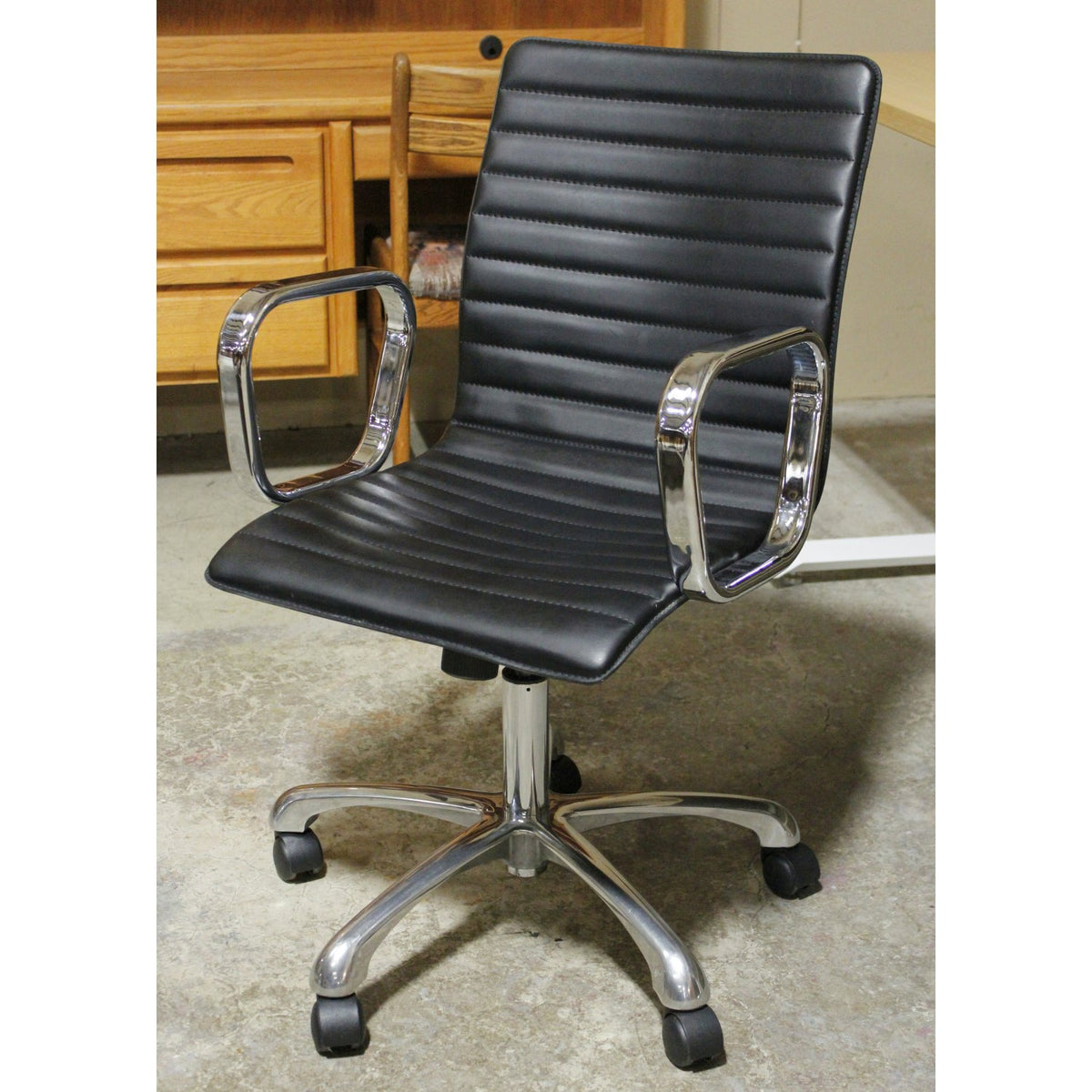 Crate & Barrel Black & Chrome Task Chair
