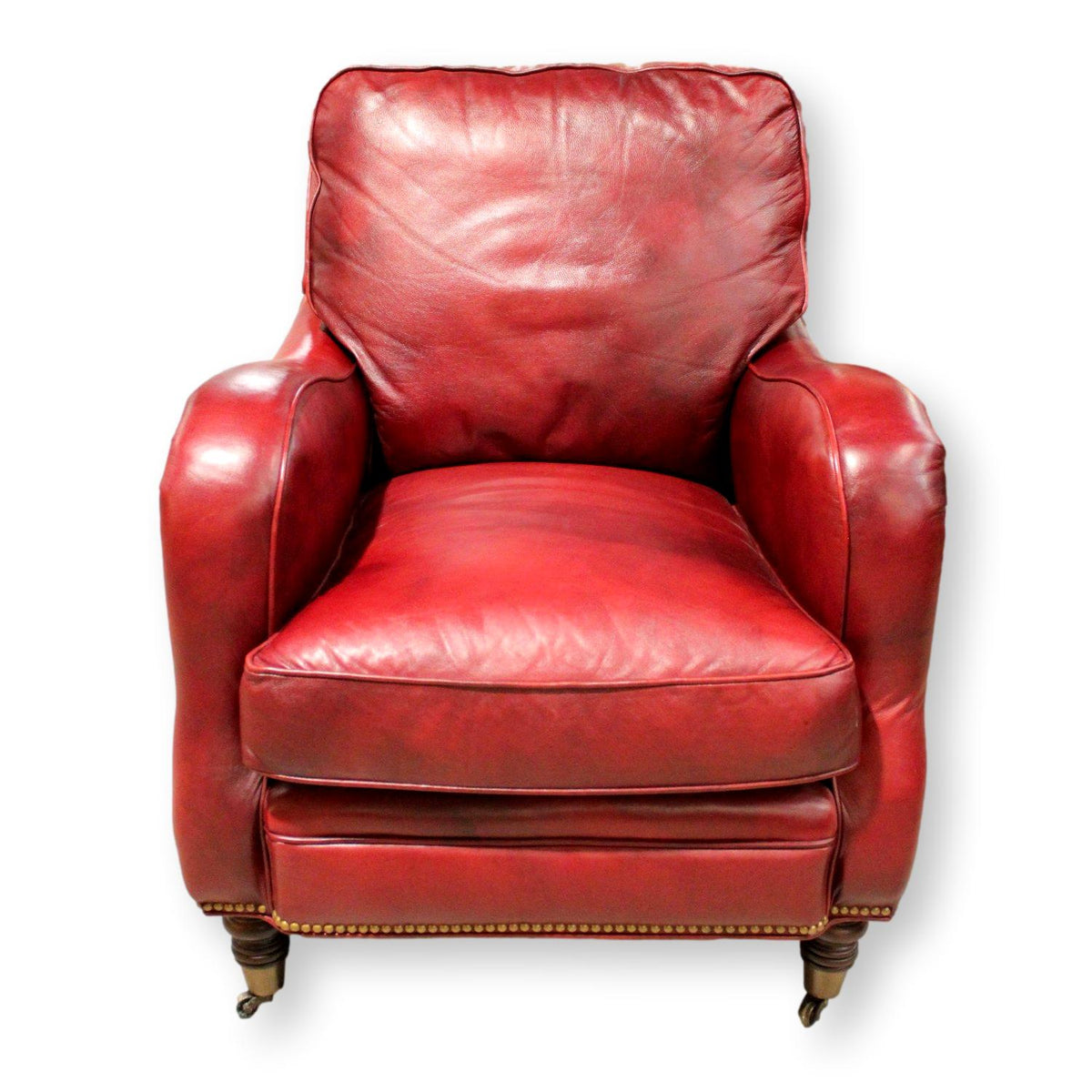 Sam Moore Red Leather Accent Chair