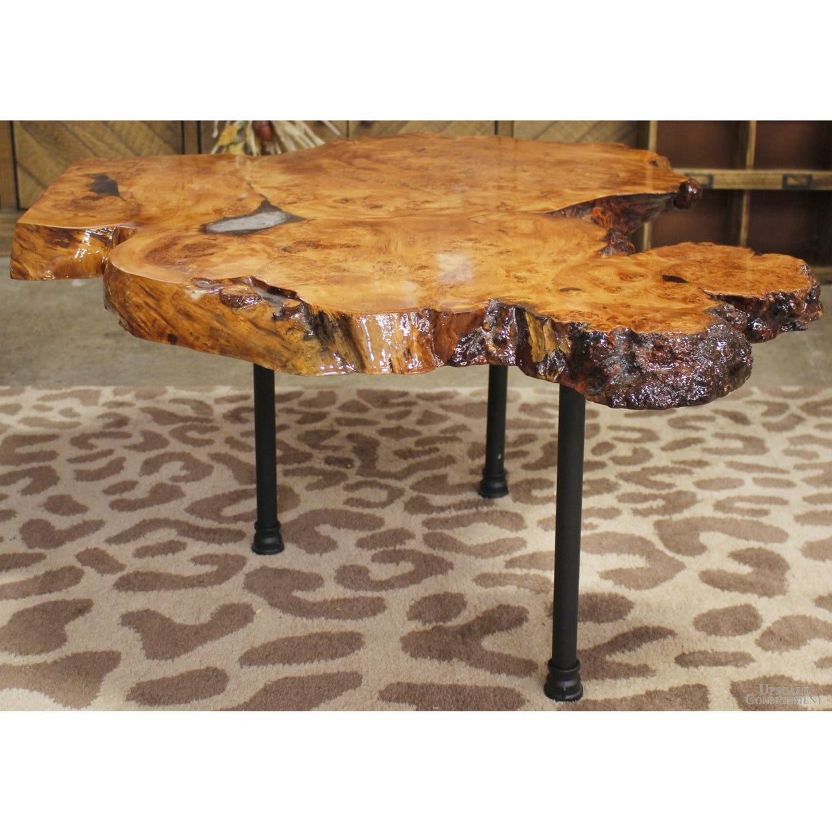 Live Edge Burlwood Slab Coffee Table