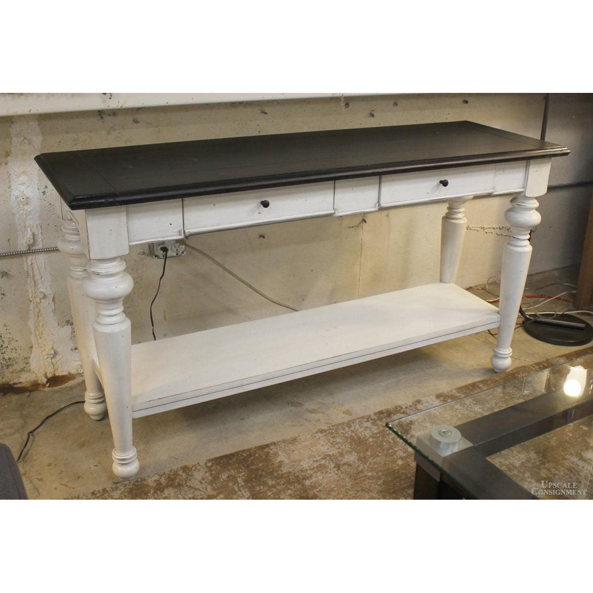 White Farmhouse Style Console Table