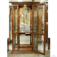 Oak & Etched Glass Curio Cabinet