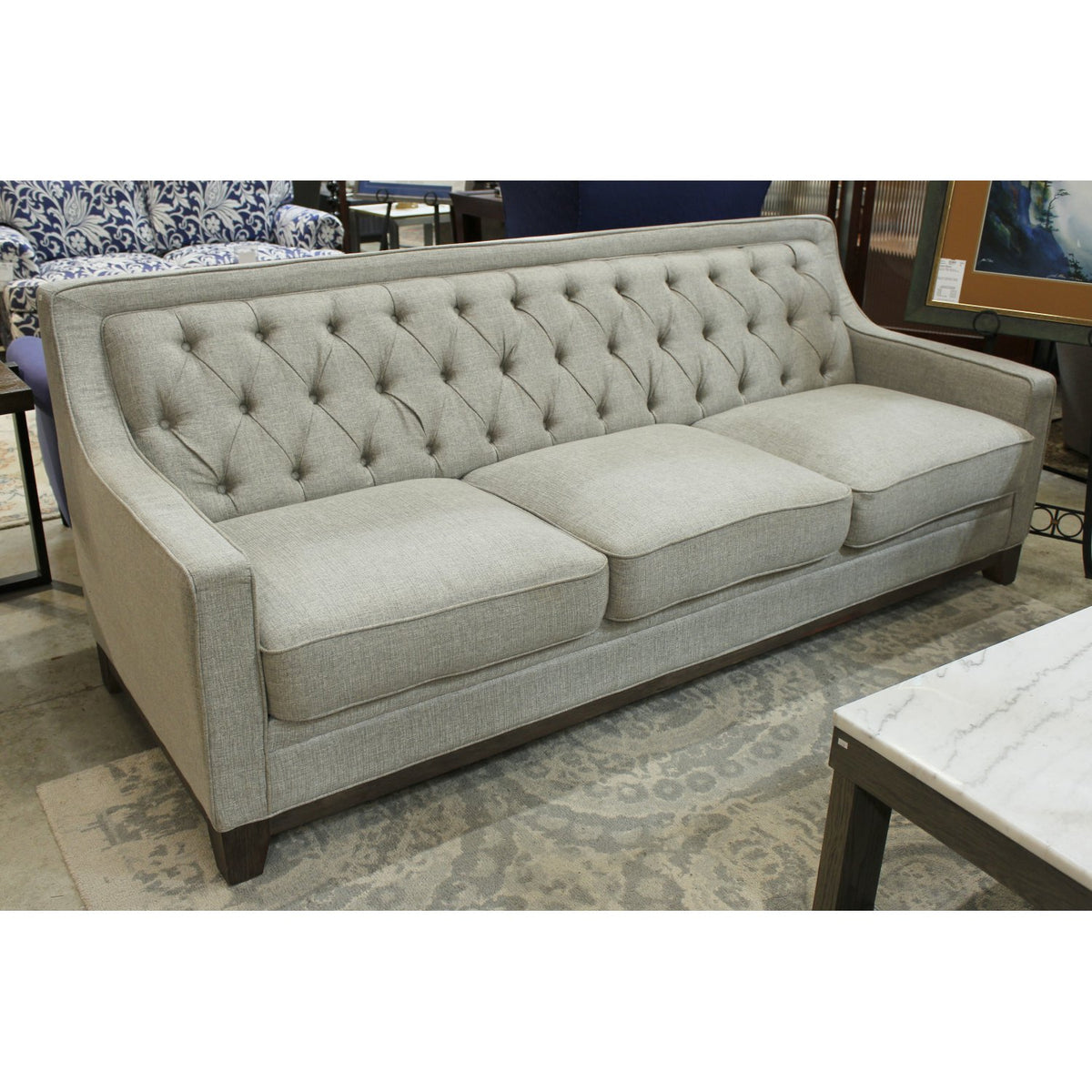 Tufted Gray Sofa