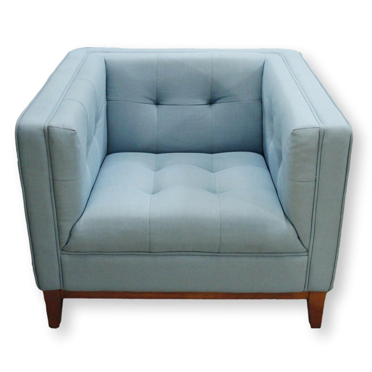 Gus Modern Turquoise Tufted Arm Chair