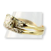 Circa 1940s .85ctw Diamond 14K Yellow Gold Wedding Ring Set